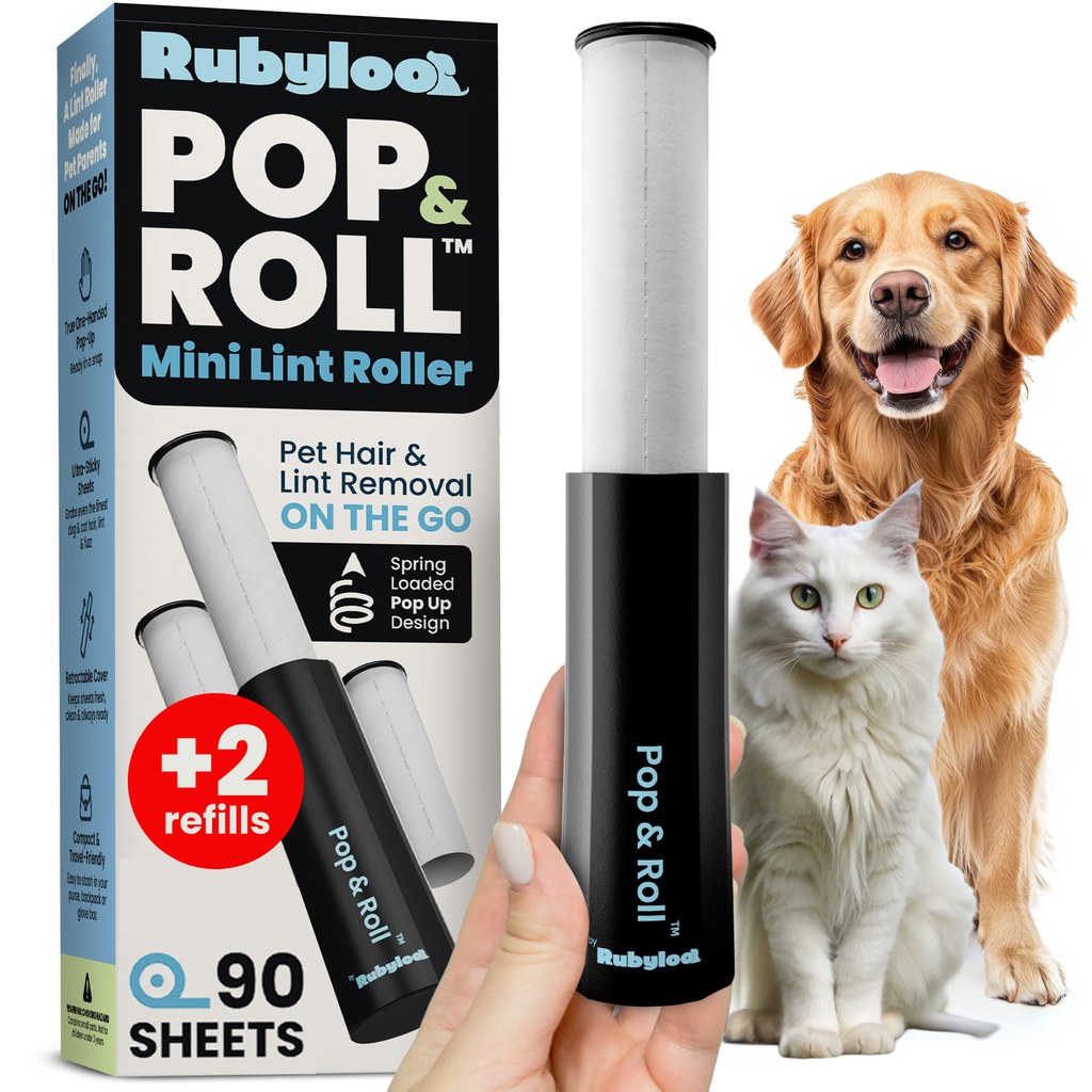 Retractable Mini Lint Roller for Pet Hair with 2 Refills